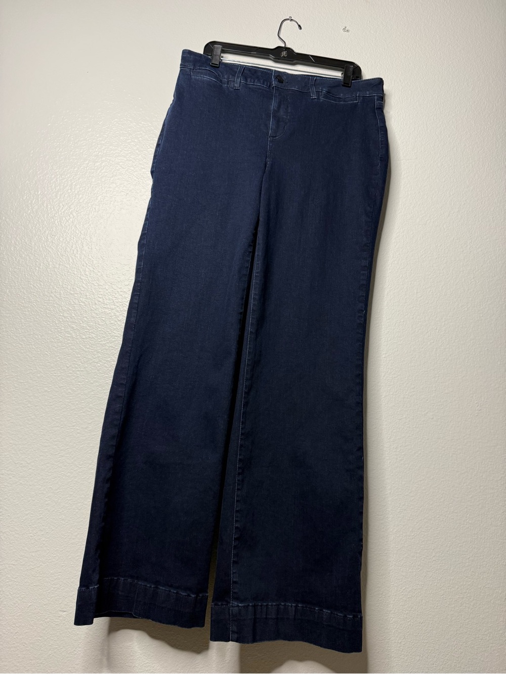 NYDJ Stretchy Dark Wash Lift Tuck Wide Leg Jeans 14 - Picture 8 of 9
